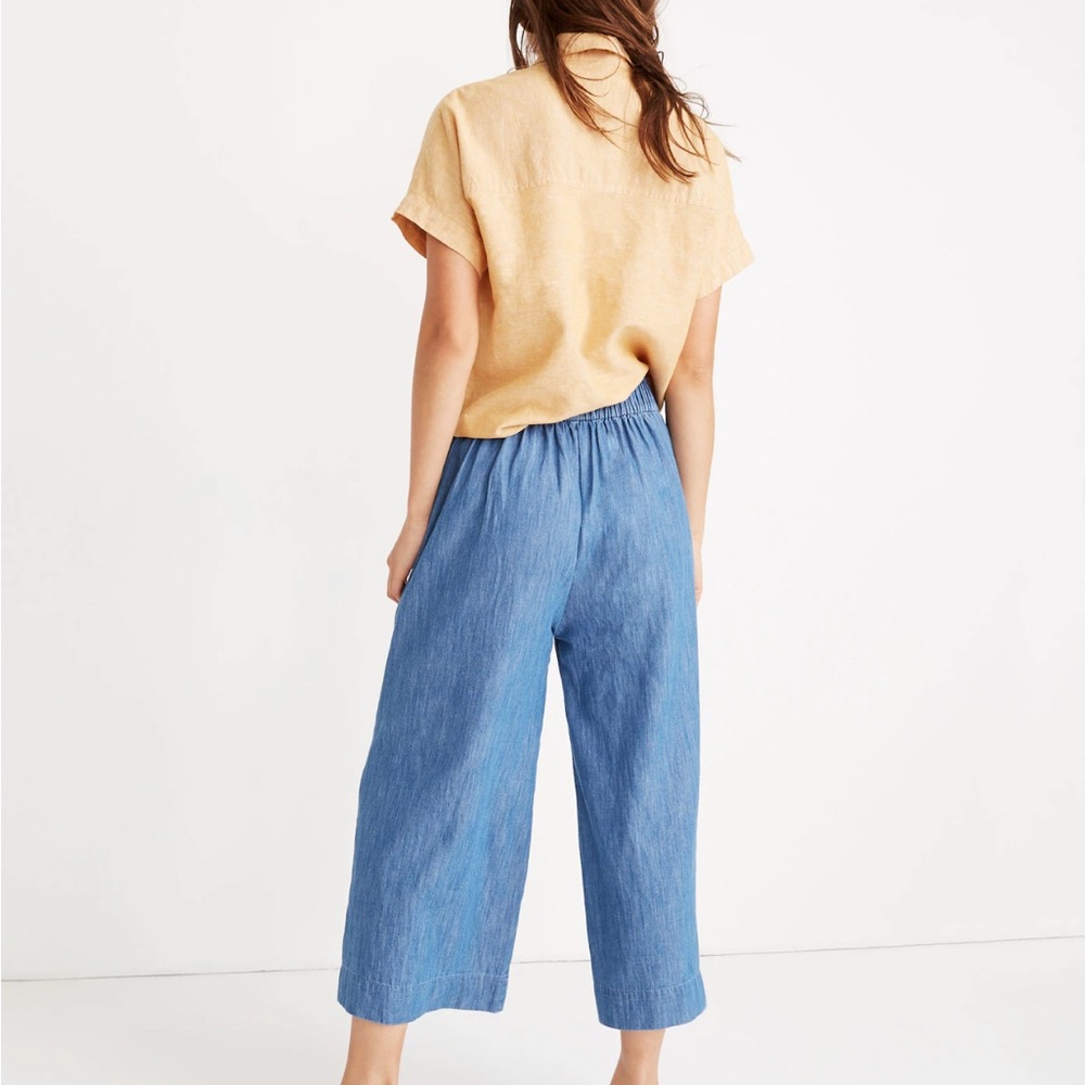 Madewell Chambray Huston Pull-On Crop Pants - Picture 3 of 8